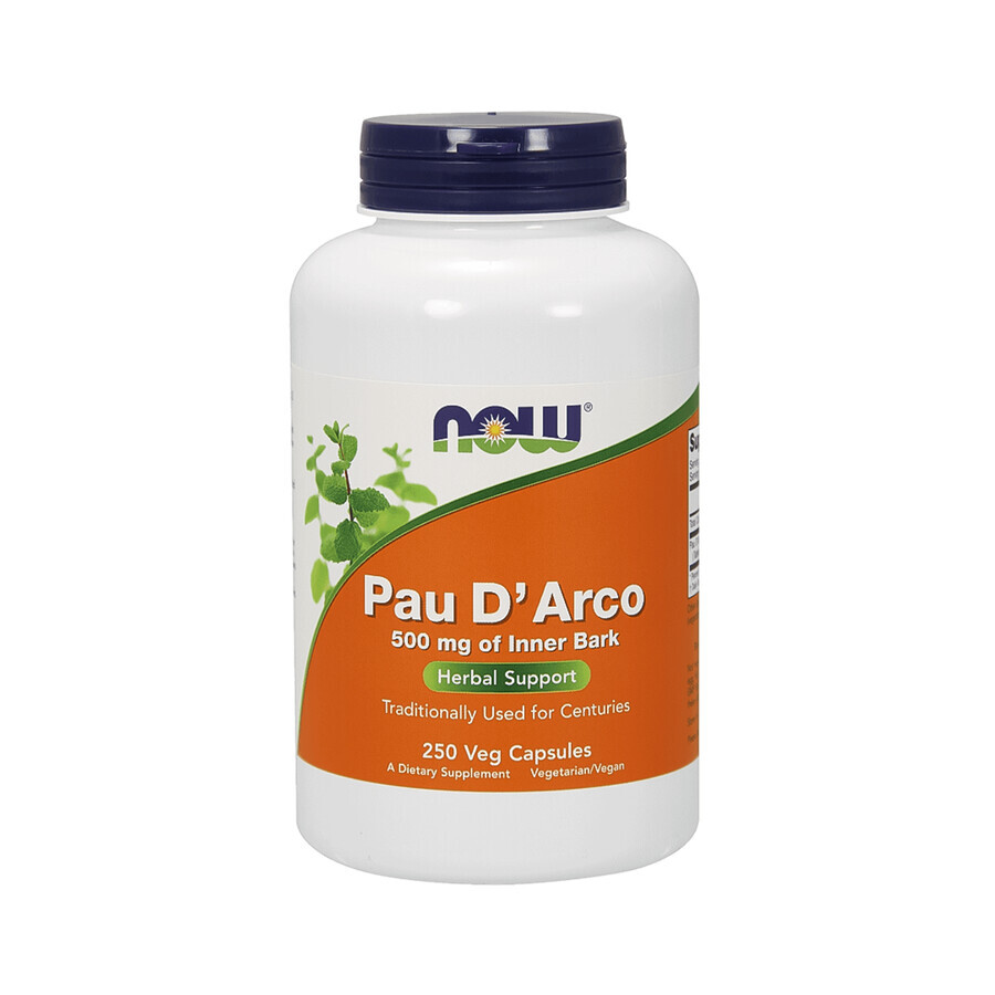 Now Foods Pau D'Arco 500 mg, lapacho, 250 gélules végétales