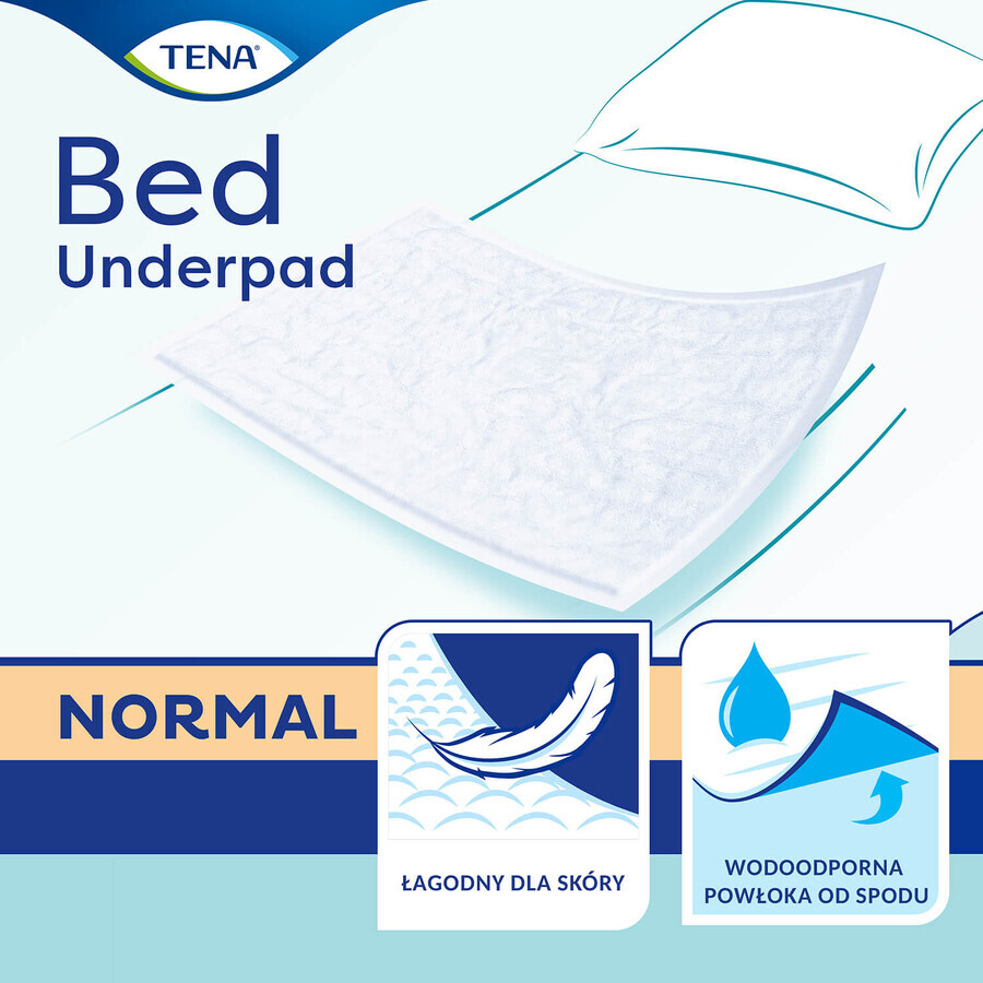 Tena Bed, serviettes absorbantes, Normal, 60 cm x 90 cm, 5 pièces