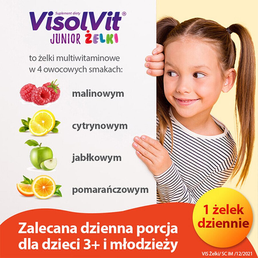 VisolVit Junior, gelatina, gusto frutta, 50 pezzi