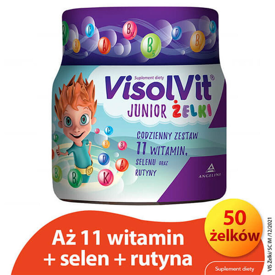 VisolVit Junior, gelatina, gusto frutta, 50 pezzi