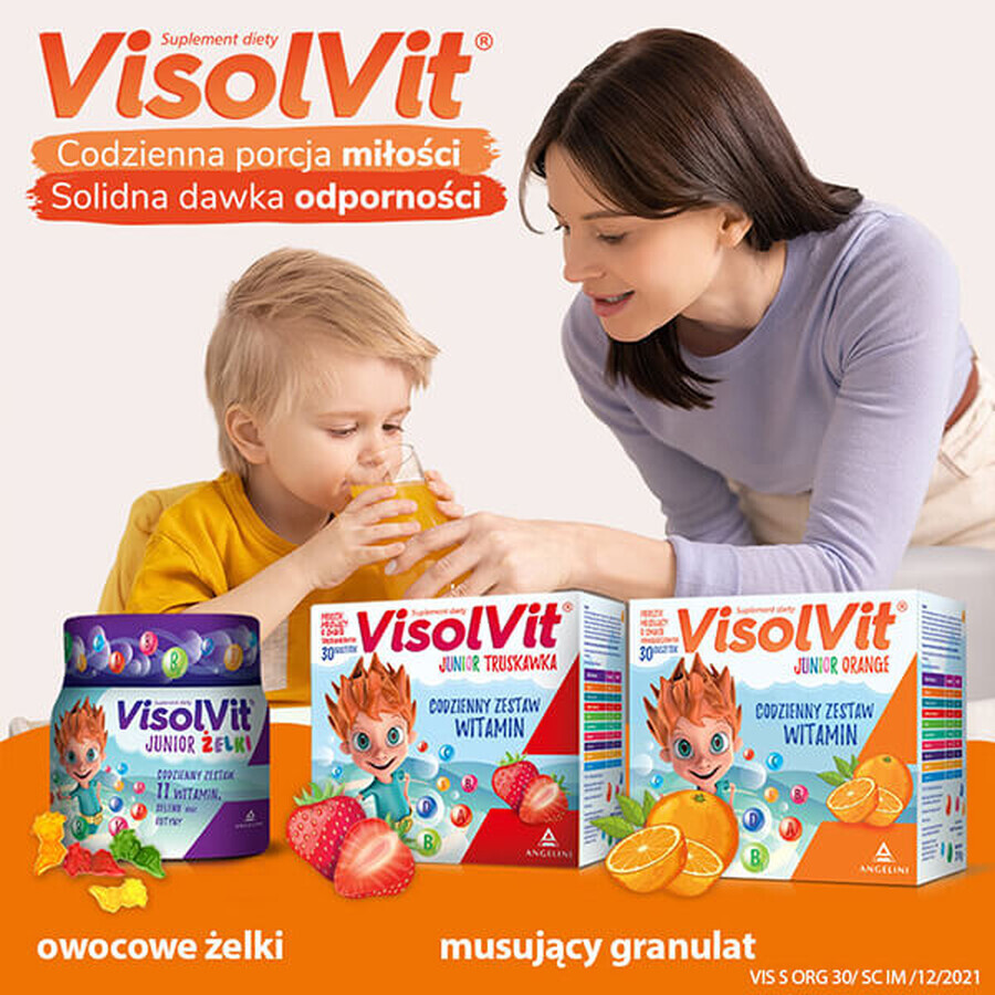 VisolVit Junior Arancia, polvere effervescente, gusto arancia, 30 bustine