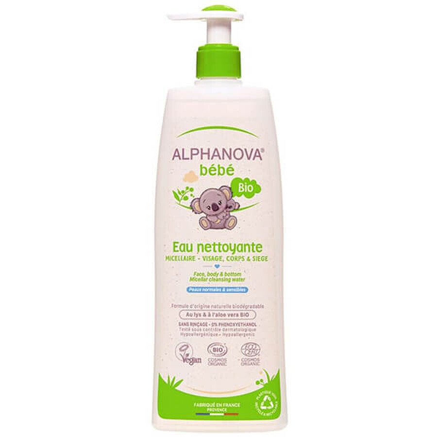 Alphanova Bebe, micellair waswater voor baby's en kinderen, 500 ml