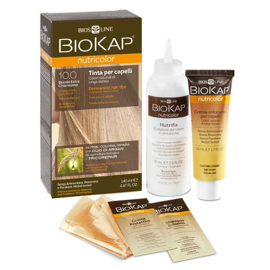 Biokap Nutricolor, haarkleuring, 10.0 goud zeer licht blond, 140 ml