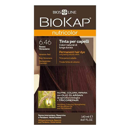 Biokap Nutricolor, colore per capelli, 6.46 rosso veneziano, 140 ml