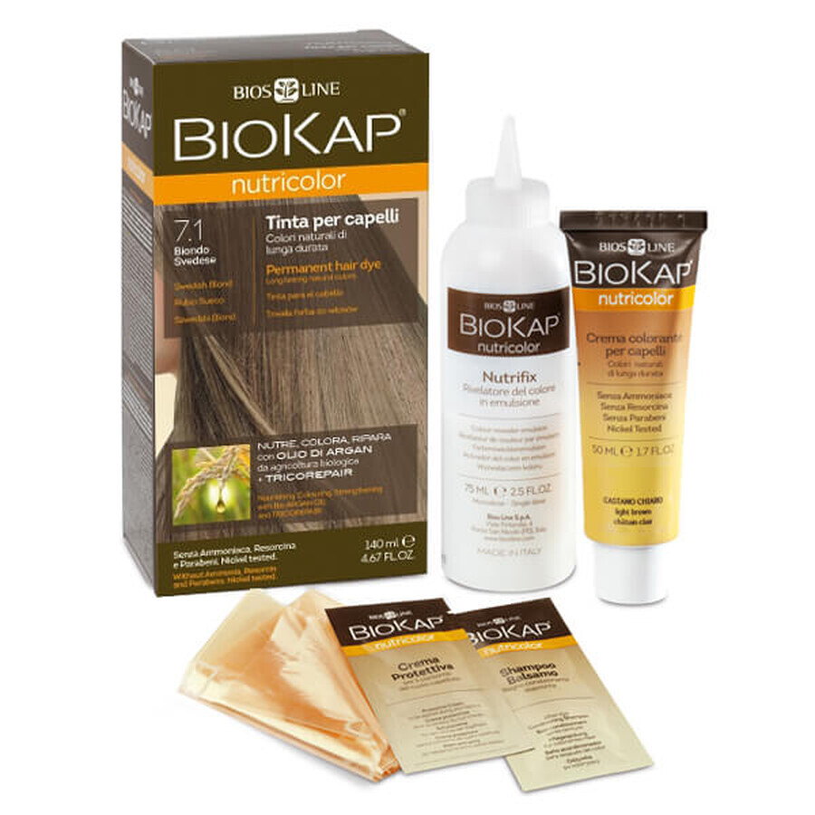 Biokap Nutricolor, haarkleuring, 7.1 Zweeds blond, 140 ml