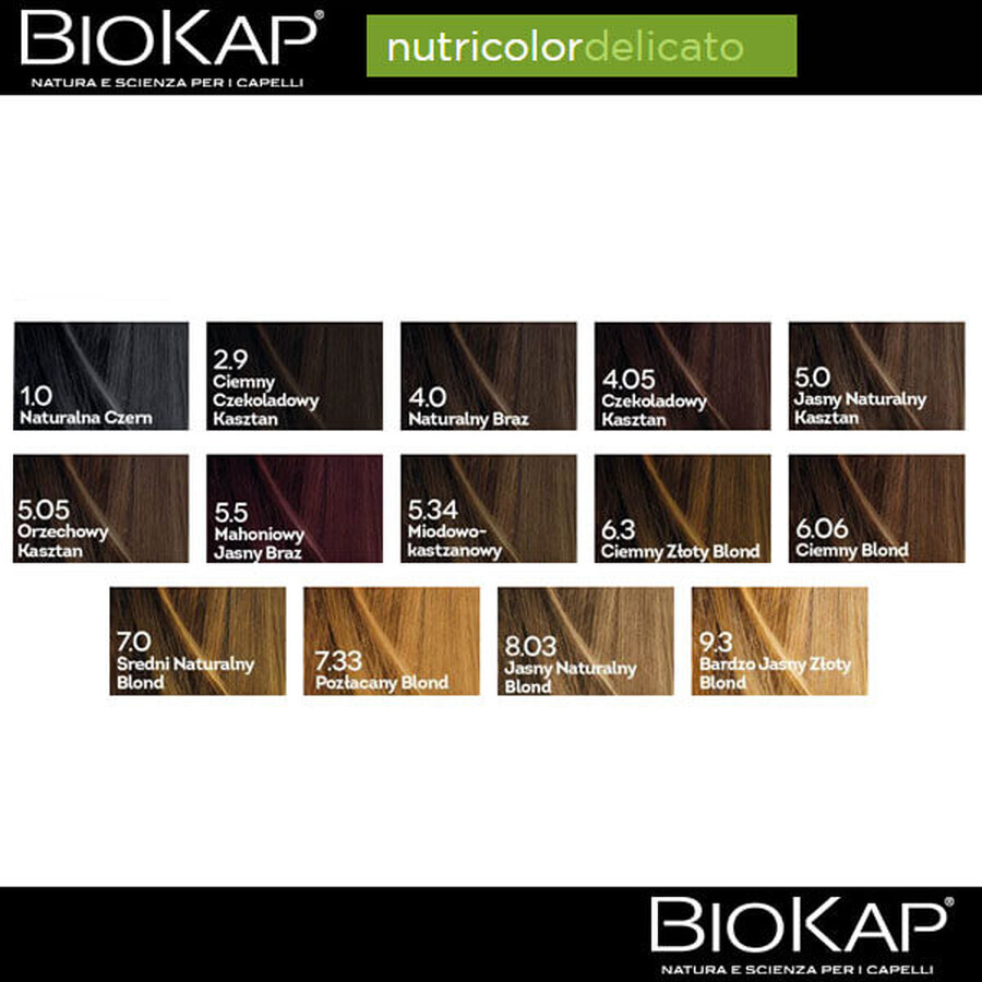 Biokap Nutricolor Delicato, colore per capelli, 5.05 nocciola castagna, 140 ml