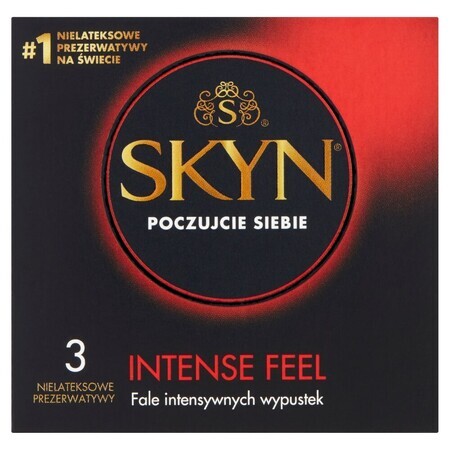 Unimil Skyn Intense Feel, latexvrije condooms met bies, 3 stuks