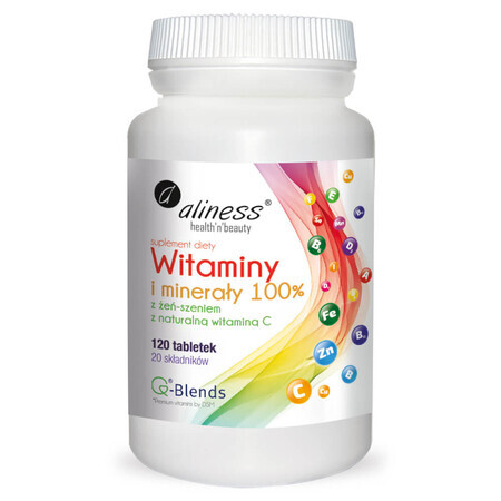 Aliness Vitaminen &amp; Mineralen 100%, 120 tabletten