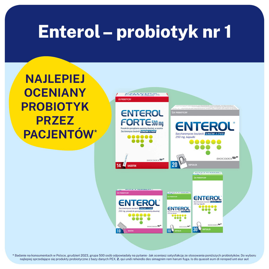 Enterol, 250 mg, 10 capsules