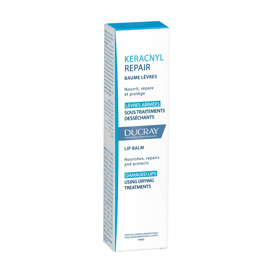 Ducray Keracnyl Repair, regenererende lippenbalsem, droge huid, 15 ml