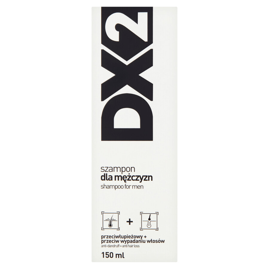 DX2, anti-roos en anti-haaruitval shampoo voor mannen, 150 ml