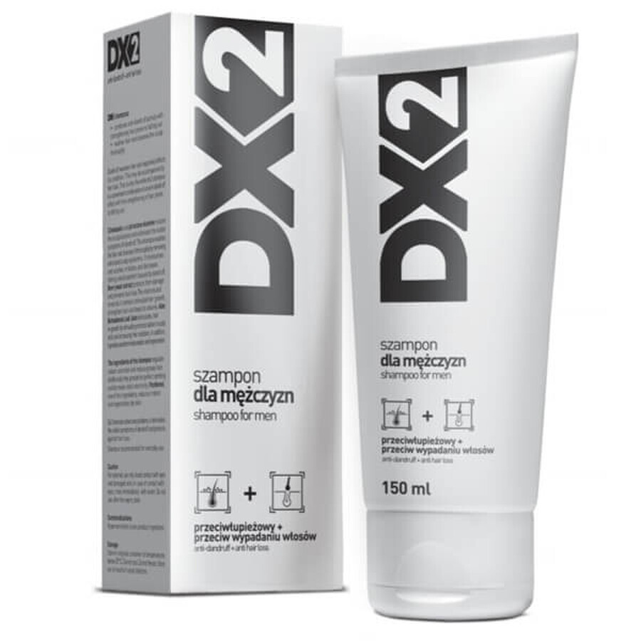 DX2, anti-roos en anti-haaruitval shampoo voor mannen, 150 ml