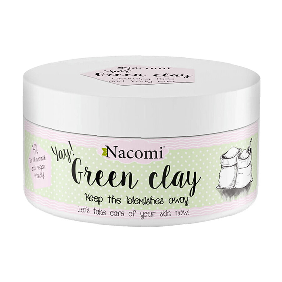 Nacomi, argile verte, masque contre l'acné, 65 g