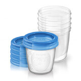 Avent, houders voor moedermelk met deksel, 180 ml, SCF619/ 05, 5 stuks