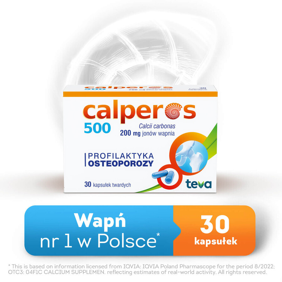 Calperos 500 200 mg, 30 cápsulas duras