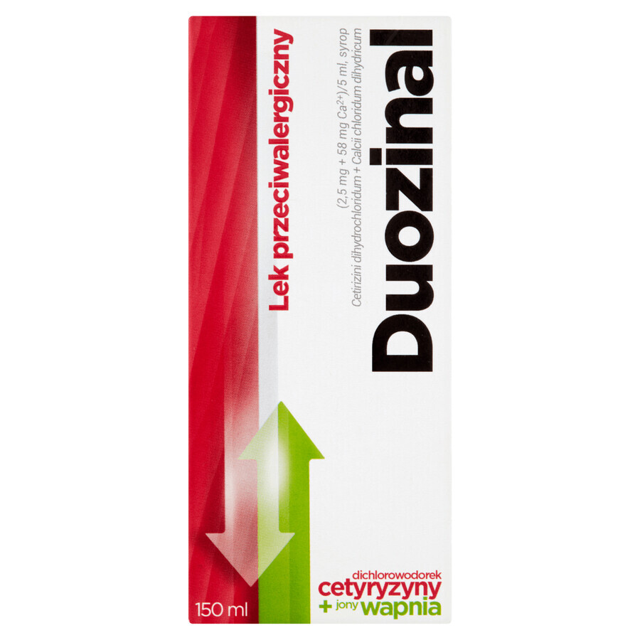 Duozinal (2,5 mg + 58 mg)/ 5 ml, siroop, 150 ml