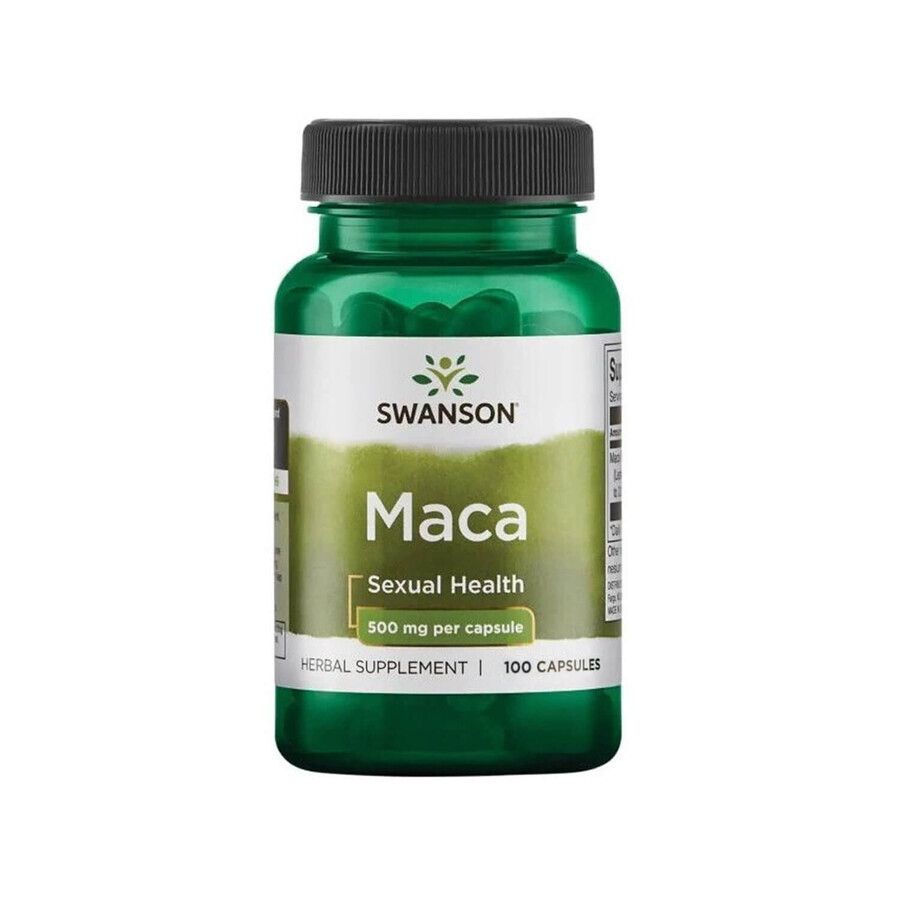 Swanson Maca, maca wortelpoeder, 100 capsules