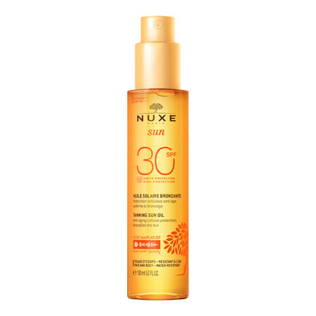 Nuxe Sun, bruinende gezichts- en lichaamsolie, SPF 30, 150 ml