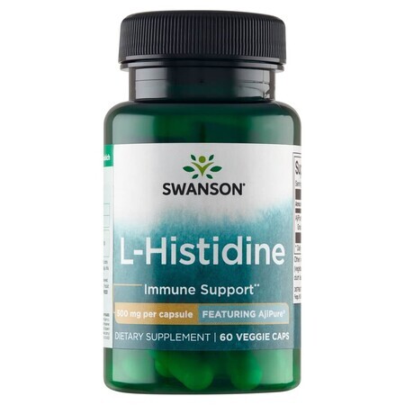 Swanson AjiPure L-istidina, L-istidina 500 mg, 60 capsule vegetali