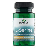 Swanson AjiPure L-Serine, L-Serine 500 mg, 60 gélules végétales