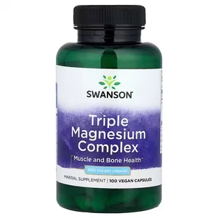 Swanson Triple Magnesium Complex, magnesio 400 mg, 100 cápsulas