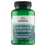 Swanson, L-arginine en L-ornithine, 100 capsules