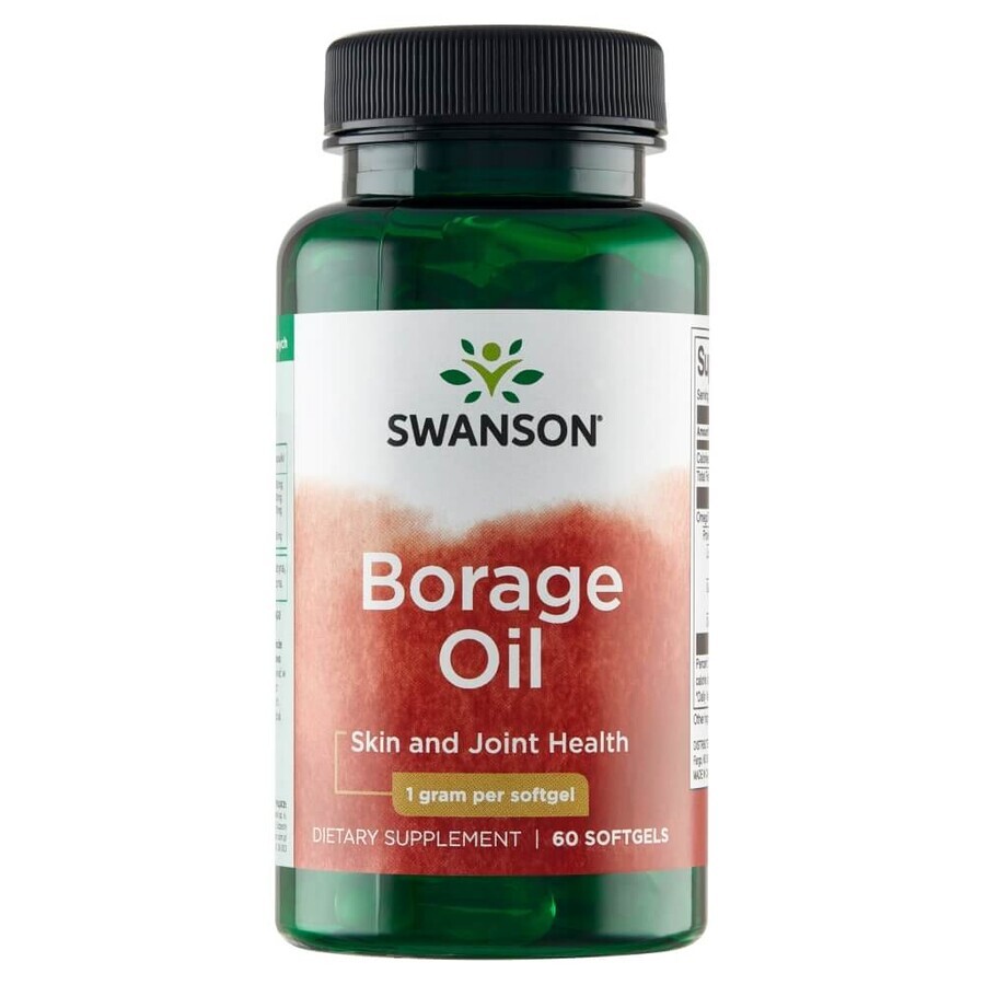 Swanson Borage Oil, aceite de semilla de borraja 1000 mg, 60 cápsulas de gel