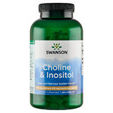 Swanson Choline & Inositol, colina e inositol, 250 cápsulas