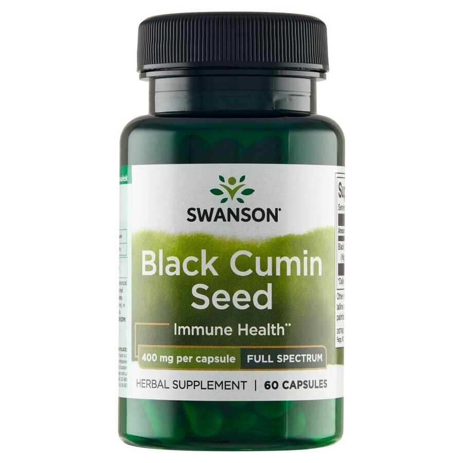 Swanson Full Spectrum Semi di cumino nero, semi di cumino nero, 60 capsule