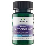 Swanson Chelated Ferrochel Iron, quelato de hierro 18 mg, 180 cápsulas