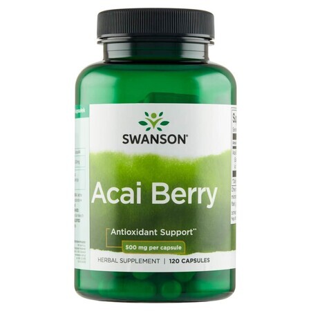 Swanson, Acai bes 500 mg, Acai bessen, 120 capsules