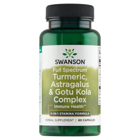 Swanson Complesso completo di Curcuma, Astragalo e Gotu Kola, 60 capsule