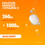 Calcium Sandoz + Vitamina C 260 mg + 1000 mg, sinaasappelsmaak, 10 bruistabletten