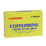 Coffepirin tablets for headache 450 mg + 50 mg, 6 tablets