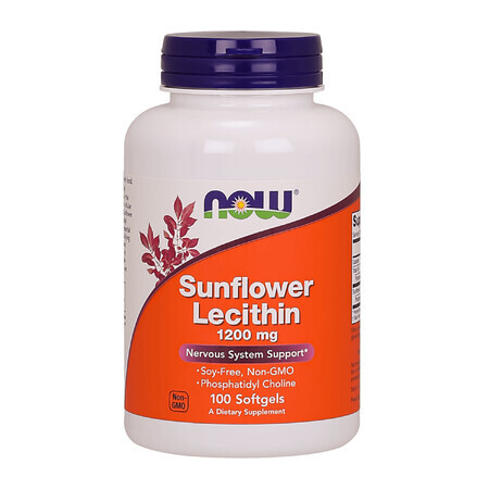 Now Foods Sunflower Lecithin, lécithine de graines de tournesol 1200 mg, 100 capsules molles