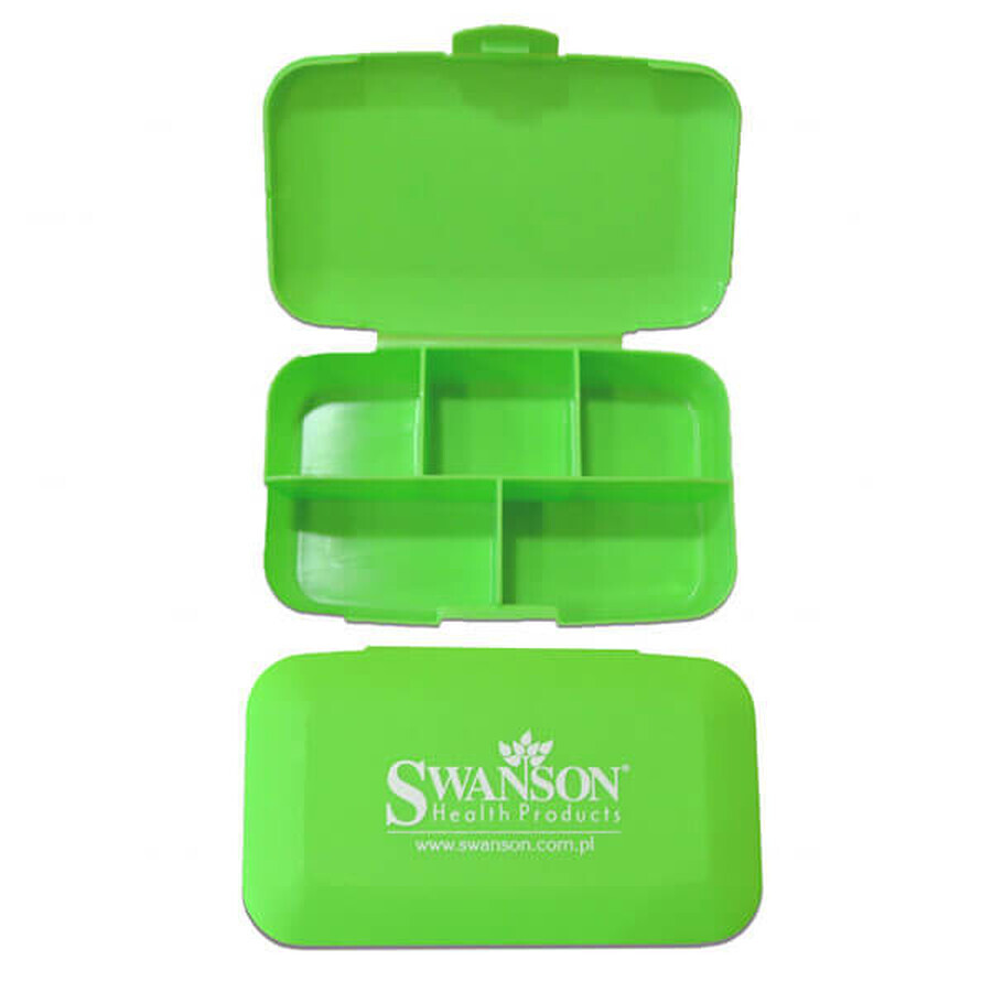 Swanson pillendoos, dagelijkse medicatiecassette, 5-kamer, groen