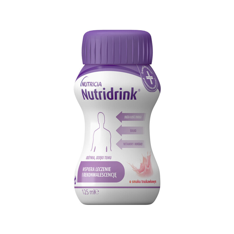 Nutridrink, voedingssupplement, aardbeiensmaak, 4 x 125 ml