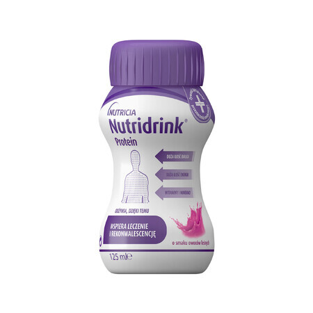 Nutridrink Protein, voedingssupplement, bosvruchtensmaak, 4 x 125 ml