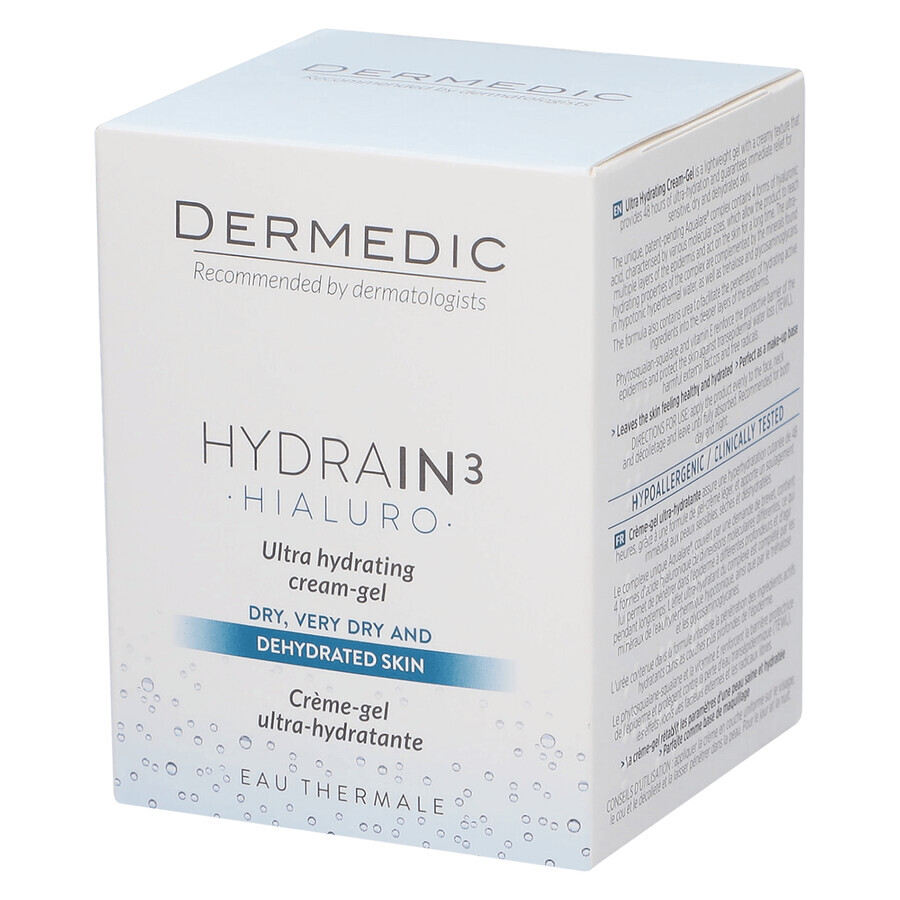 Dermedic Hydrain 3 Hialuro, ultra-moisturizing face gel-cream, dry skin, 50 ml