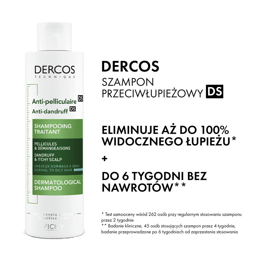 Vichy Dercos Anti Roos DS, antiroosshampoo, normaal en vet haar, 390 ml