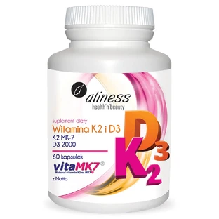 Aliness Vitamin K2 MK-7 100 µg + D3 2000 IU, 60 Kapseln