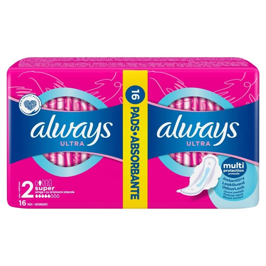 Always Ultra, hygienic towels with wings, Super, 16 pcs