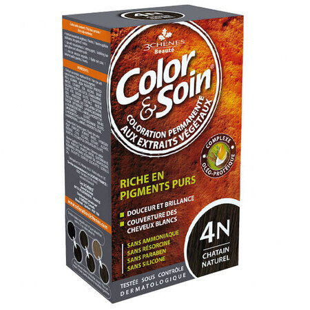 Color&amp;Soin, haarverf, 4N, natuurlijk grijs, 135 ml