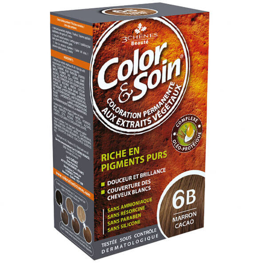 Color&amp;Soin, hair dye, 6B, cocoa brown, 135 ml