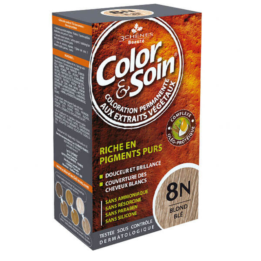 Color&amp;Soin, tintura per capelli, 8N biondo grano, 135 ml