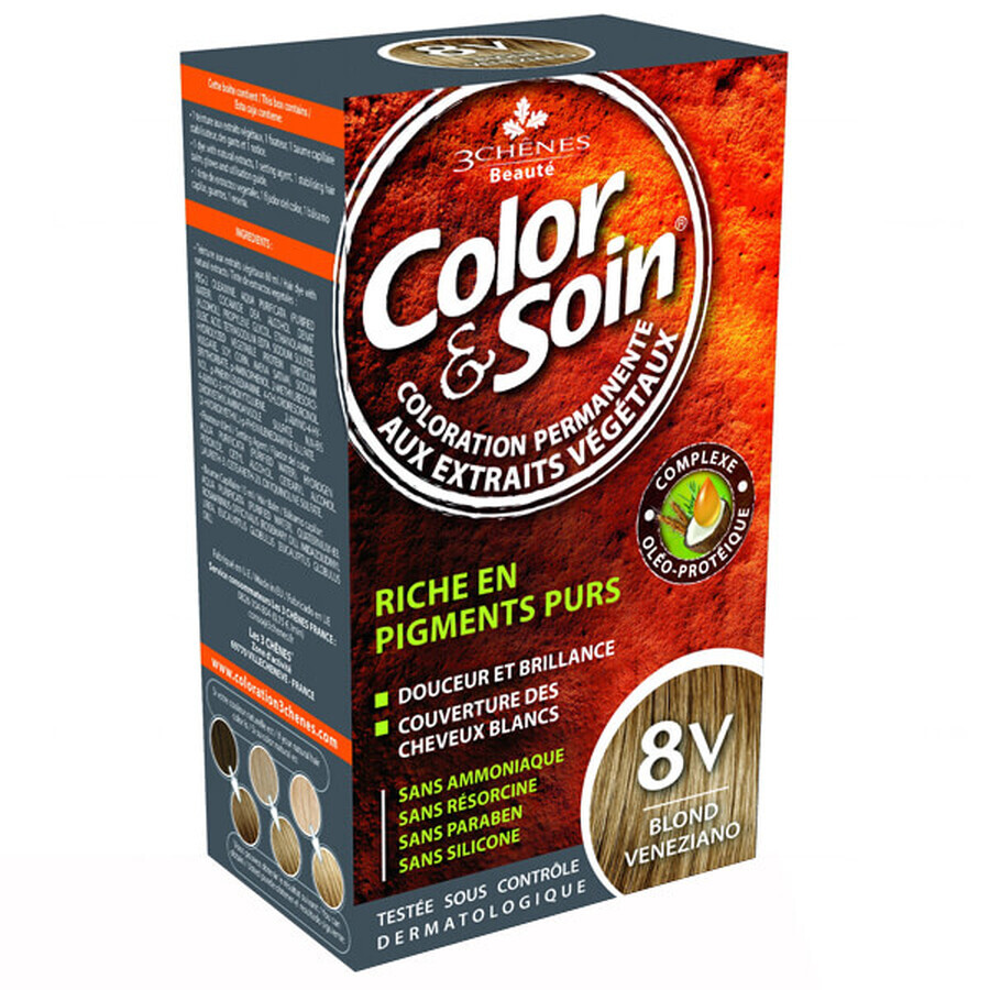 Color&amp;Soin, teinture, 8V, blond vénitien, 135 ml