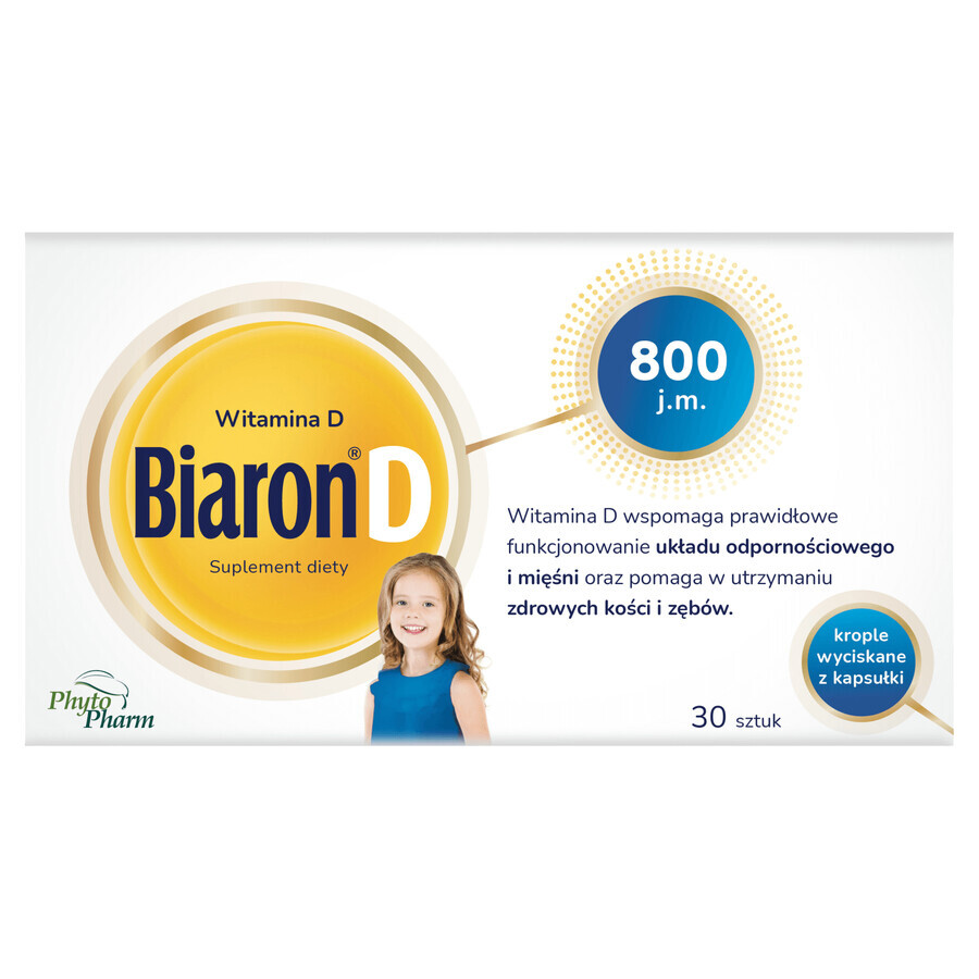 Biaron D, vitamina D 800 UI, 30 capsule cu răsucire