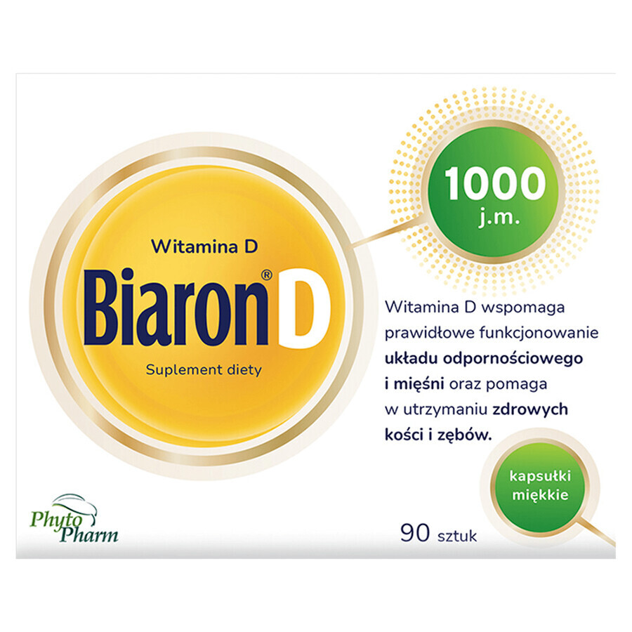 Biaron D, vitamine D 1000 IE, 90 capsules 