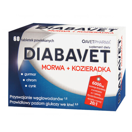 Diabavet Moerbei + Fenegriek, 60 tabletten