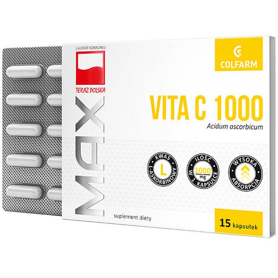 Max Vita C 1000, 15 capsules